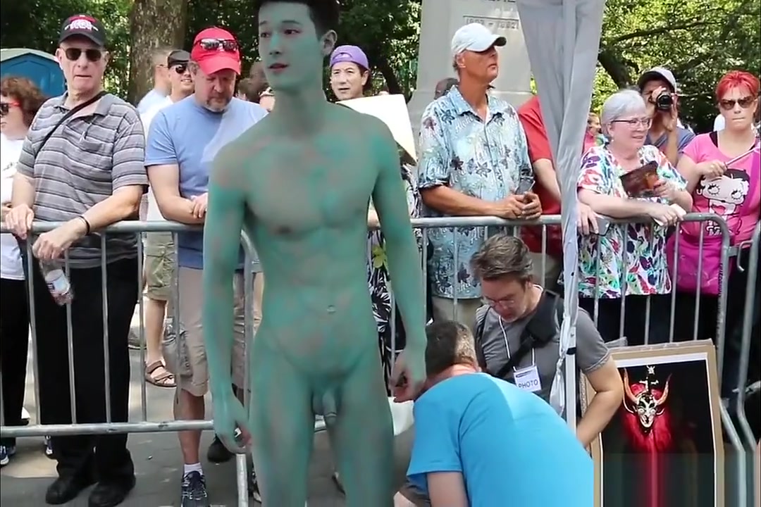 Asian Body Painting Porn - Naked Asain lad's body painted in Public Gay Porn Video - TheGay.com